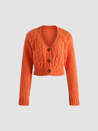 Orange Texture Cardigan