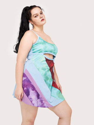 Curve&Plus 13 going on 30 Multicolor Cut-out Dress