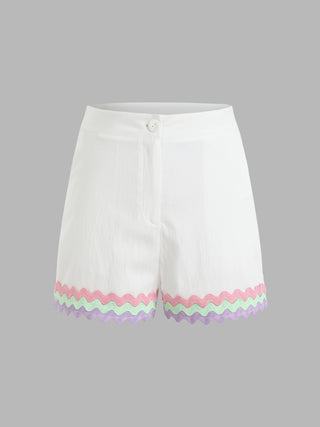 Wave Striped Detail Shorts