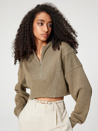 Zip Up Crop Sweatshirt