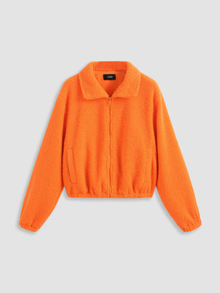 Miss Standout Neon Orange Sherpa Jacket