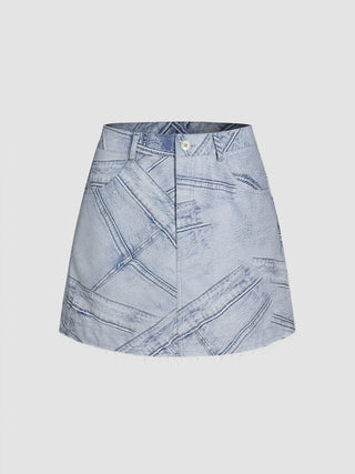 Woven Graphic Mini Skirt