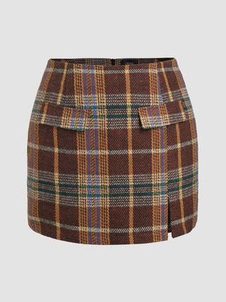 Tweed Mid Waist Short Skirt Curve & Plus