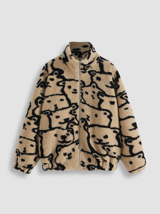 All Over Print Faux Fur Jacket