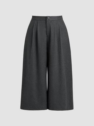 Woven Mid Waist Solid Trousers Curve & Plus