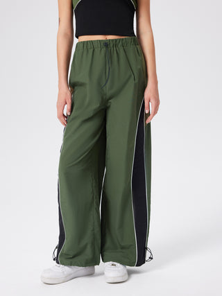 Patchy Mid Waist Drawstring Pants