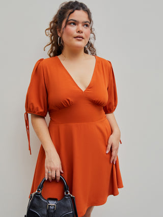 V-neck Solid Maxi Dress Curve & Plus