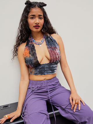 Tie Dye Halter Cami Crop Top