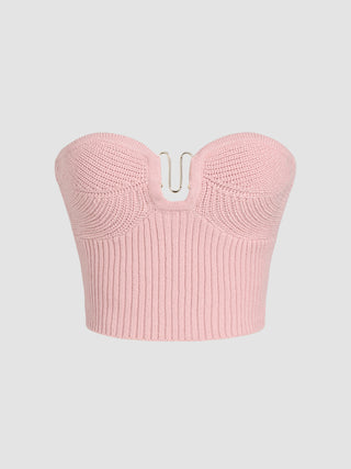 U-ring Knit Crop Tube Top