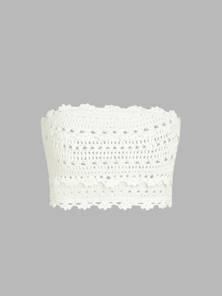 Hollow Out Knitted Crop Tube Top