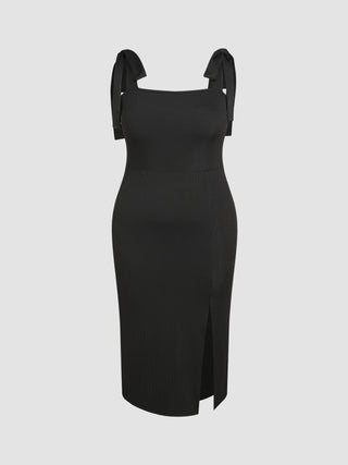 Split Knotted Mermaid Midi Dress Curve & Plus