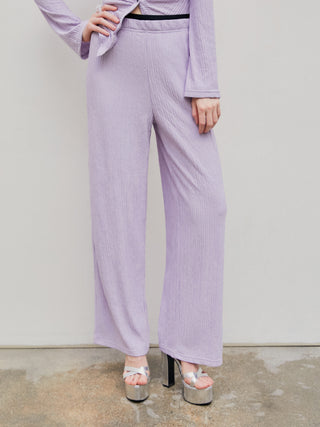 Contrasting Trim Straight Leg Knit Trousers