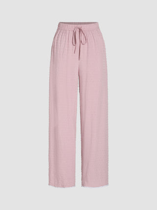 Spot Knotted High Waist Pajama Pants