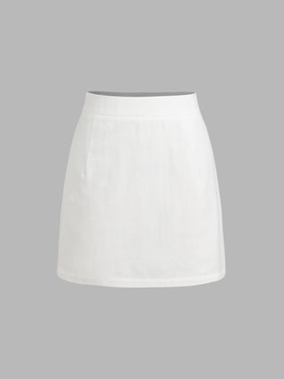 Pleated Mid Waist Mini Skirt