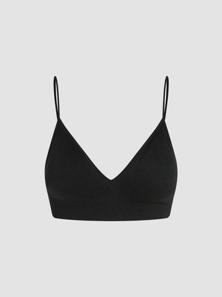 Knit Fabric V-neck Bralette