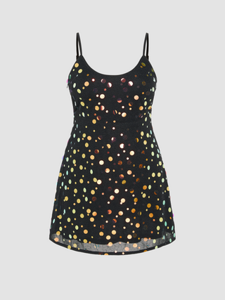 Sequins V-neck Backless Mini Dress Curve & Plus