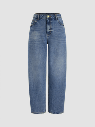 Cider Denim Mid Rise Solid Tapered Jeans