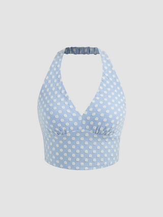 Halter Polka Dot Crop Top