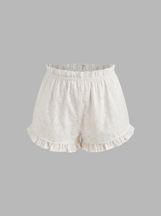 Cotton-blend Low Rise Lettuce Trim Shorts