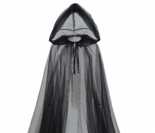 Longline Mesh Hooded See-Through Cloak