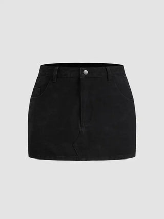 Cider Denim Low Rise Micro Mini Skirt