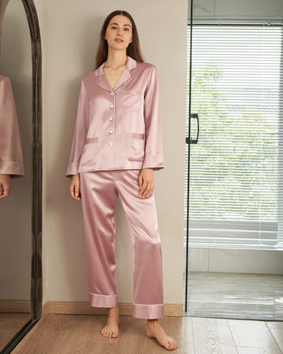 22 Momme Chic Trimmed Women Silk Pajamas Set