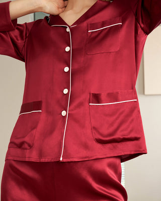 22 Momme Chic Trimmed Women Silk Pajamas Set