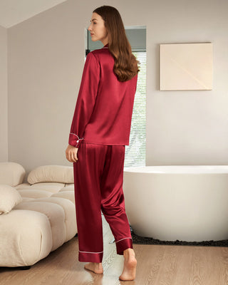 22 Momme Chic Trimmed Women Silk Pajamas Set