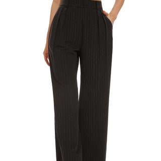 DECIVI Women's Casual Striped High Waisted Wide Leg Pants Elastic Waist Loose Fit Trousers