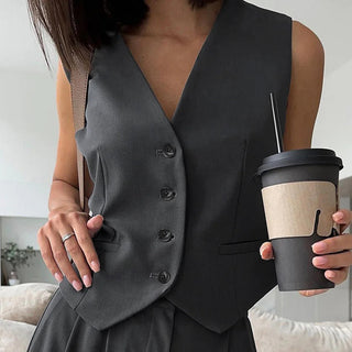 Minimalism Tailored Solid Waistcoat