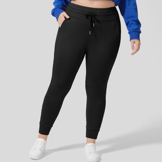 3D Fleece High Waisted Drawstring Side Pocket Plain Fleece Casual Full Length Plus Size Joggers