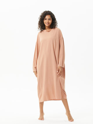 Wabi-sabi Long-sleeved Cotton Linen Dress