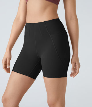 Softlyzero™ Plush High Waisted Corset Side Pocket Yoga Biker Shorts