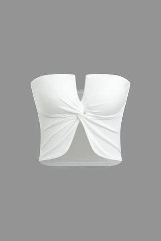 Twist V-neck Tube Top