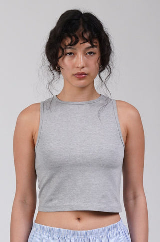 High Neck Tank Stone Grey