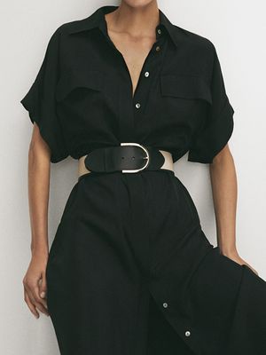 Polo Pockets Tied MIDI Dress