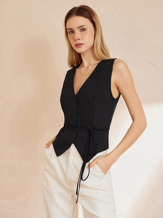 Basic Knotted V Neck Waistcoat