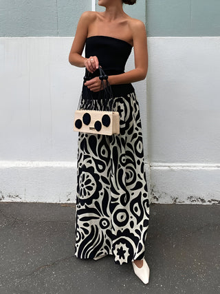 Paisley Print Long Tube Dress