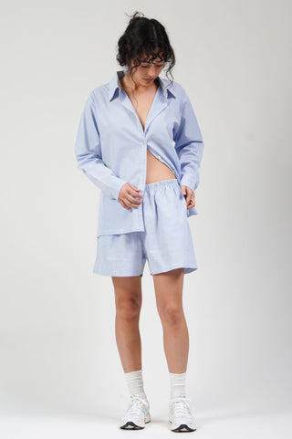 Poplin Shorts Blue Pinstripe