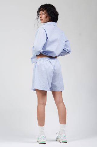 Poplin Shorts Blue Pinstripe