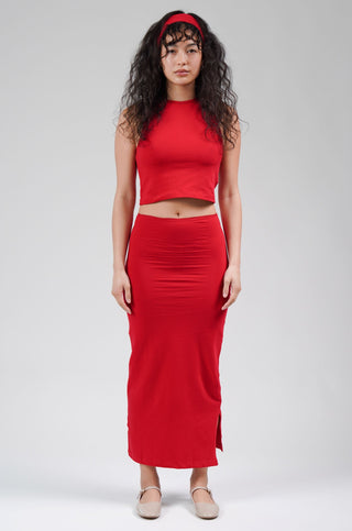 Midi Skirt Cherry Red