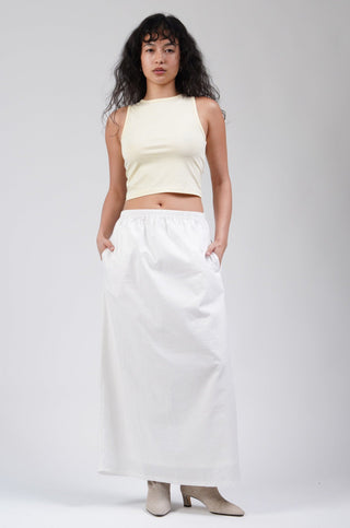 Poplin Maxi Skirt White