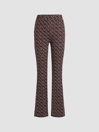 All Over Print Knit Flared Trousers