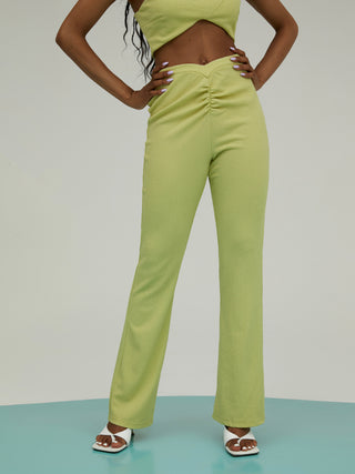 All the Right Places Sage Ruched Trousers