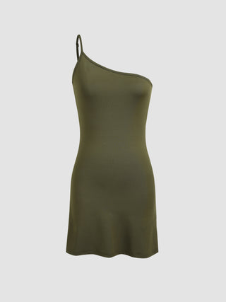 Asymmetrical Neck Cami Mini Dress