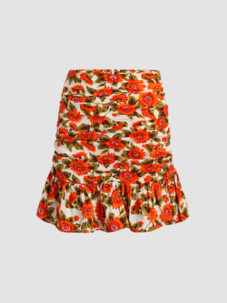 Autumn Floral Mini Skirt