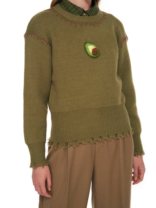 Avocado Embroidery Sweater