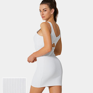 Back Cut Out Tank Dress-Visionary