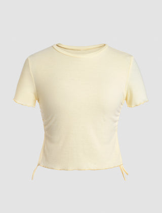 Beige Ruched Tee