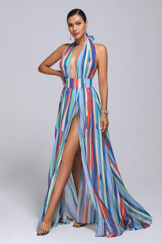 Berky Halter Printed Maxi Dress